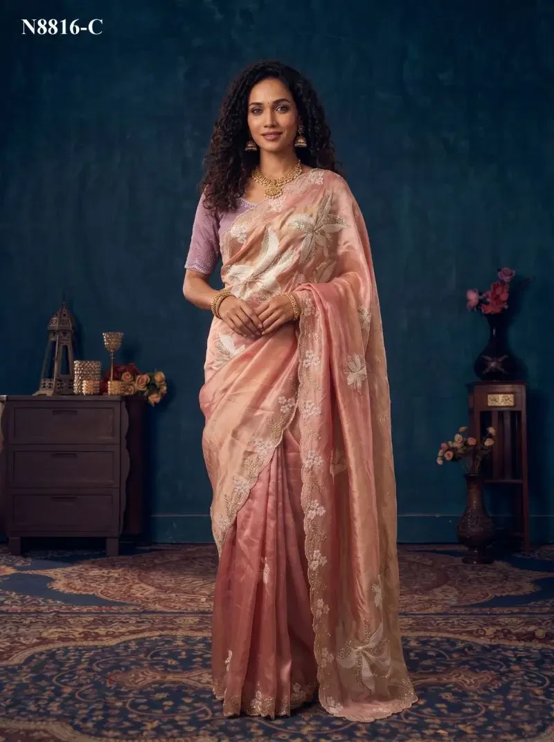 Mahotsav Nimaya Sanskriti Vol 1 Organza Silk Jarkan Work Saree Collection 1