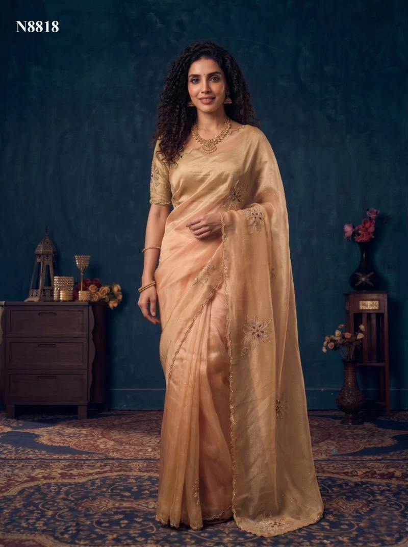 Mahotsav Nimaya Sanskriti Vol 1 Organza Silk Jarkan Work Saree Collection 2