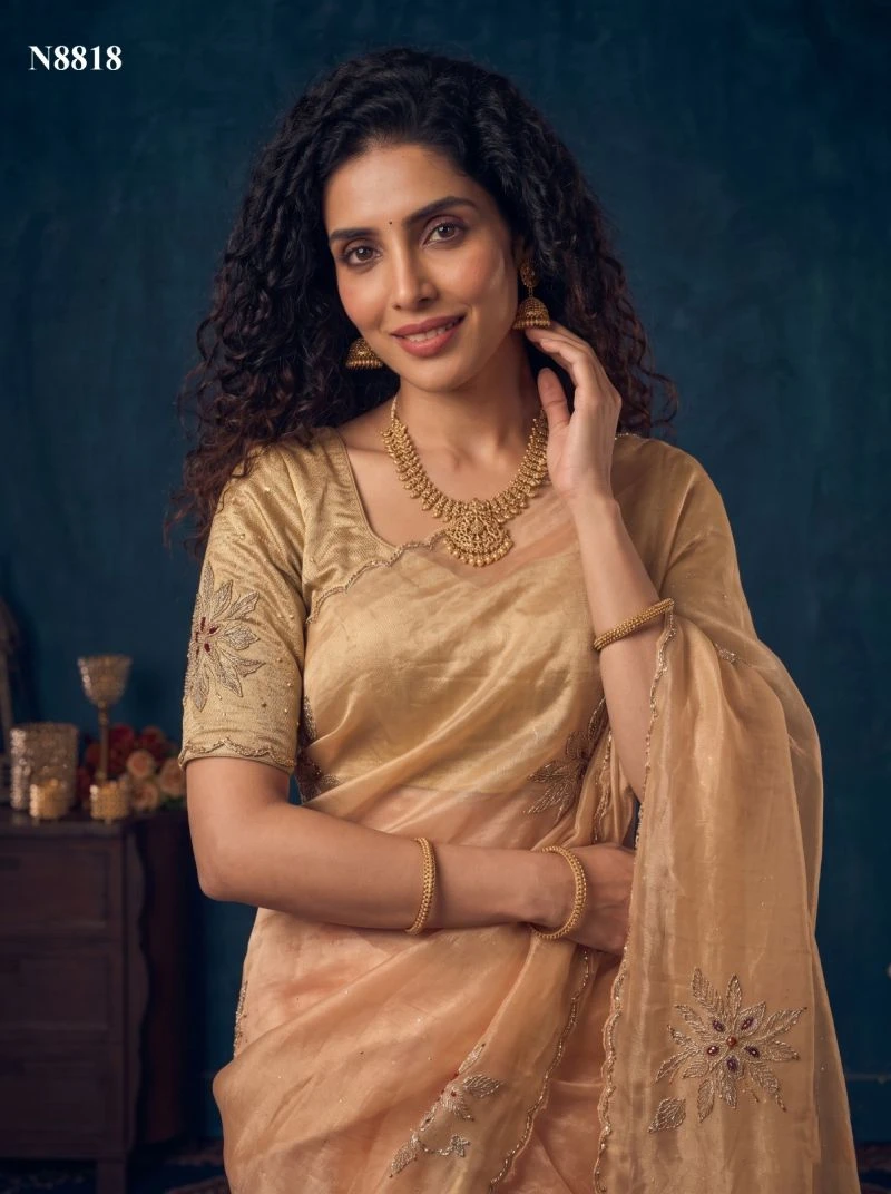 Mahotsav Nimaya Sanskriti Vol 1 Organza Silk Jarkan Work Saree Collection 3