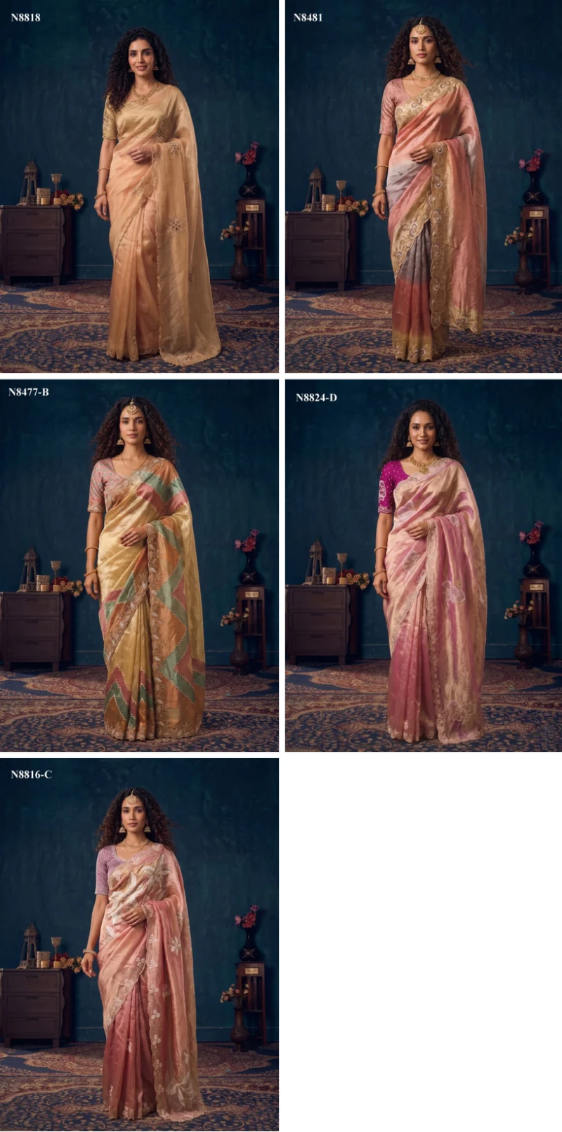 Mahotsav Nimaya Sanskriti Vol 1 Organza Silk Jarkan Work Saree Collection 6