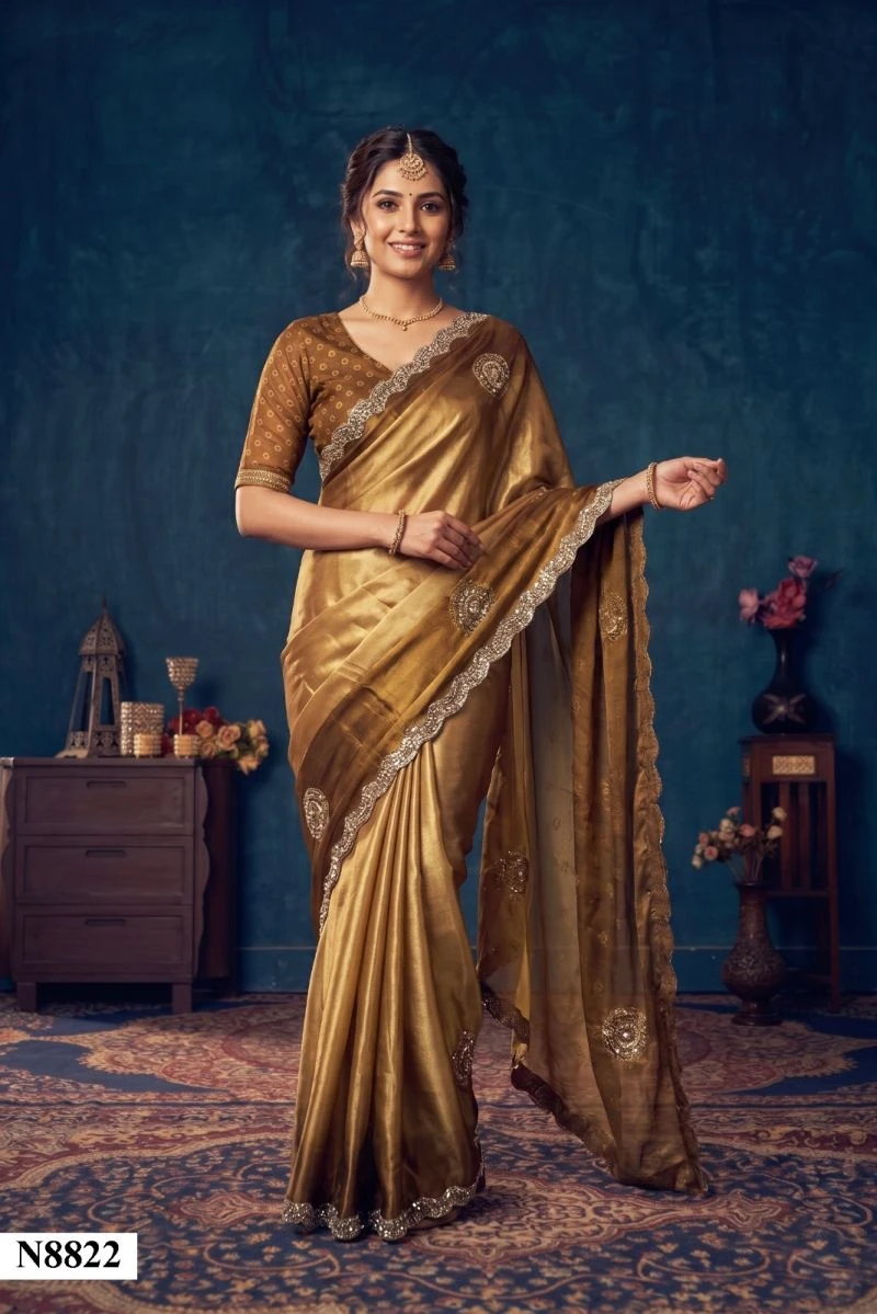 Mahotsav Nimaya Sanskriti Vol 2 Fendy Silk Jarkan Work Saree Collection 5