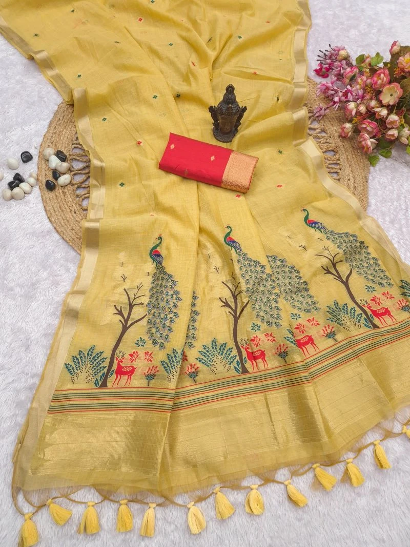 Manjulika Vol 1 Munga Cotton Weaving Zari Butti Work Saree Collection 2