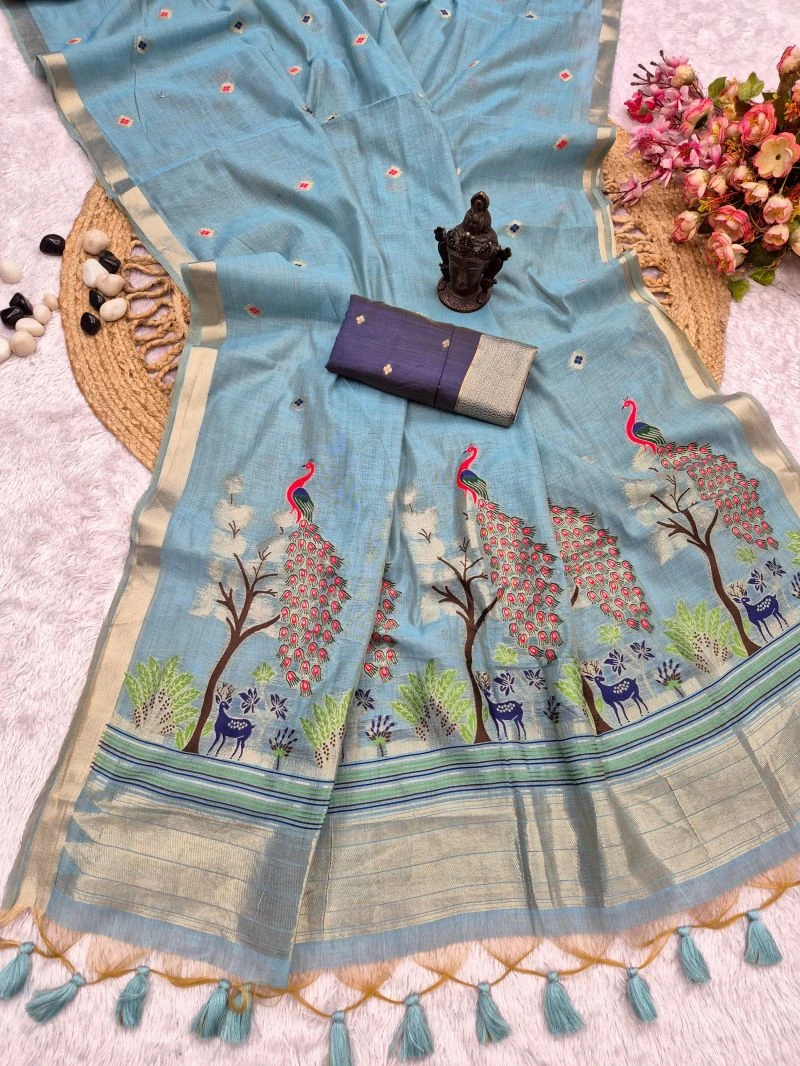 Manjulika Vol 1 Munga Cotton Weaving Zari Butti Work Saree Collection 3
