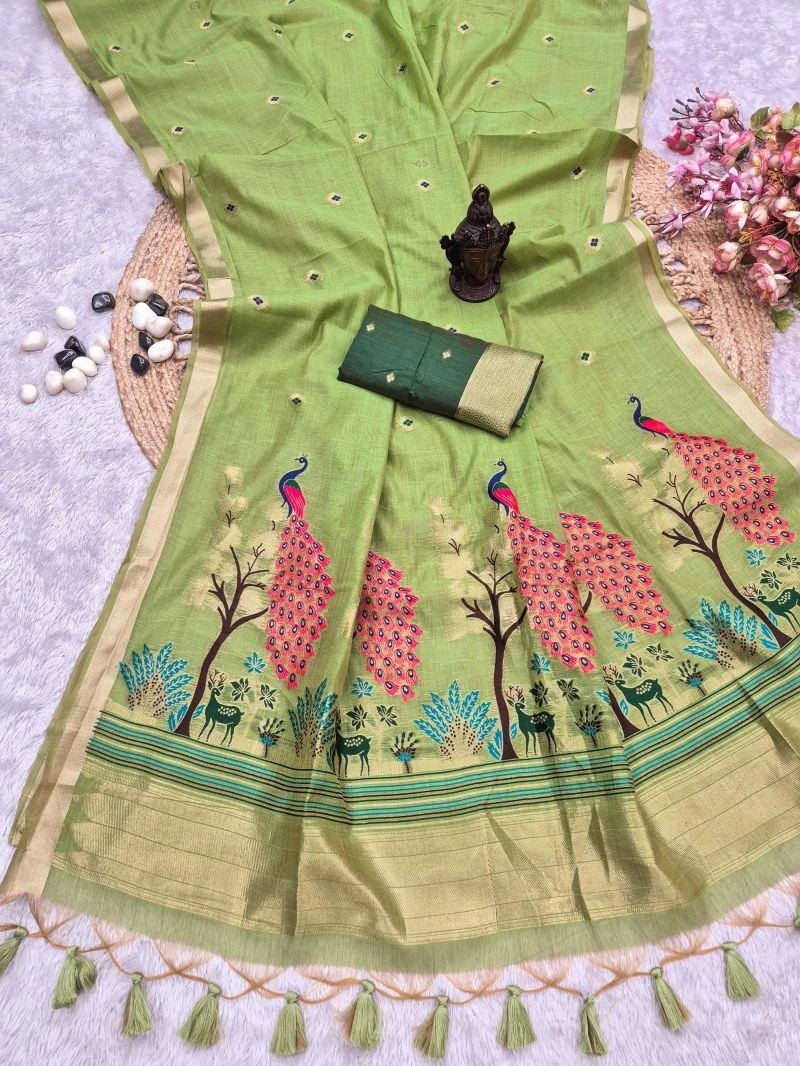 Manjulika Vol 1 Munga Cotton Weaving Zari Butti Work Saree Collection 5