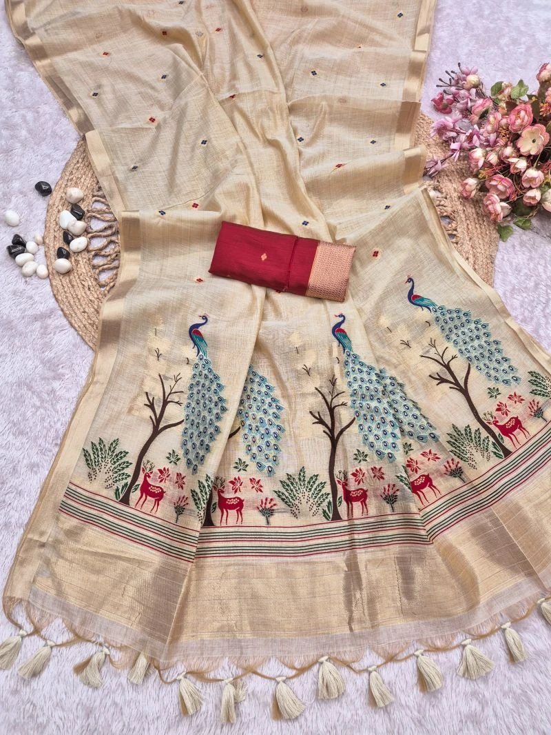 Manjulika Vol 1 Munga Cotton Weaving Zari Butti Work Saree Collection 6
