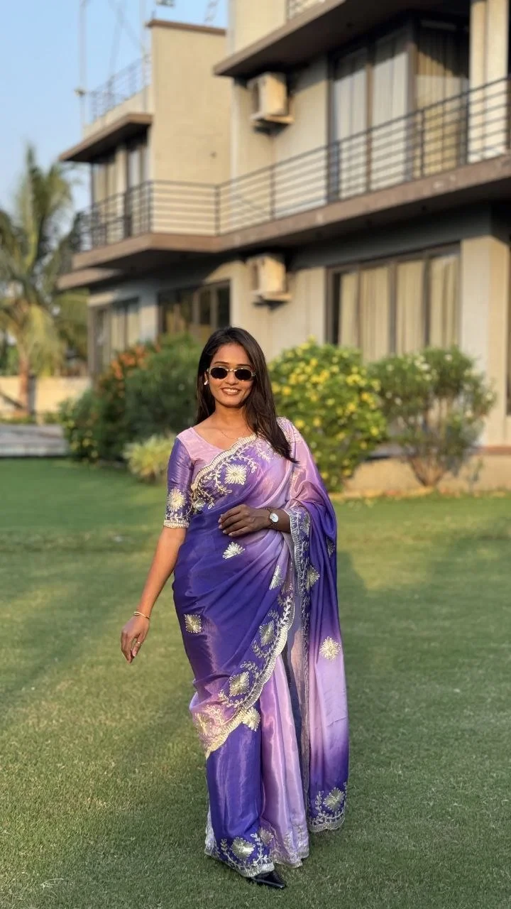 Md S Mahi 414 Chinon Silk Digital Printed Saree Collection 1