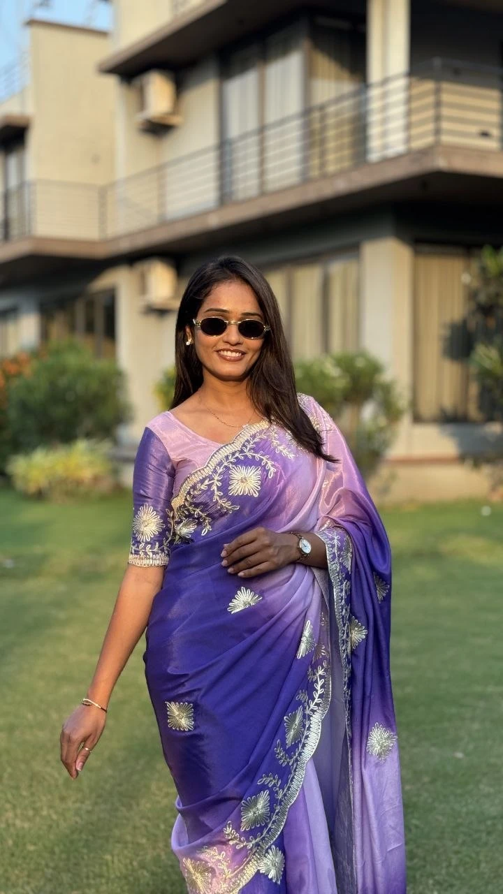 Md S Mahi 414 Chinon Silk Digital Printed Saree Collection 2