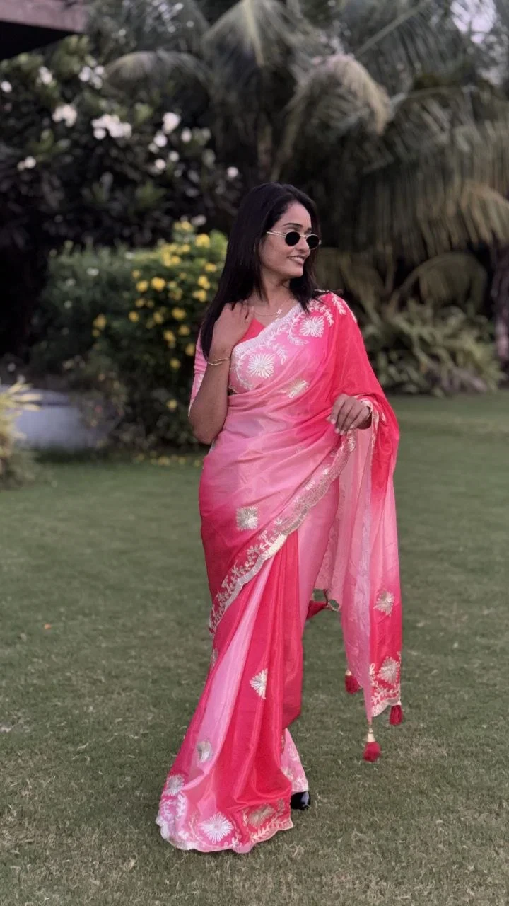 Md S Mahi 414 Chinon Silk Digital Printed Saree Collection 4