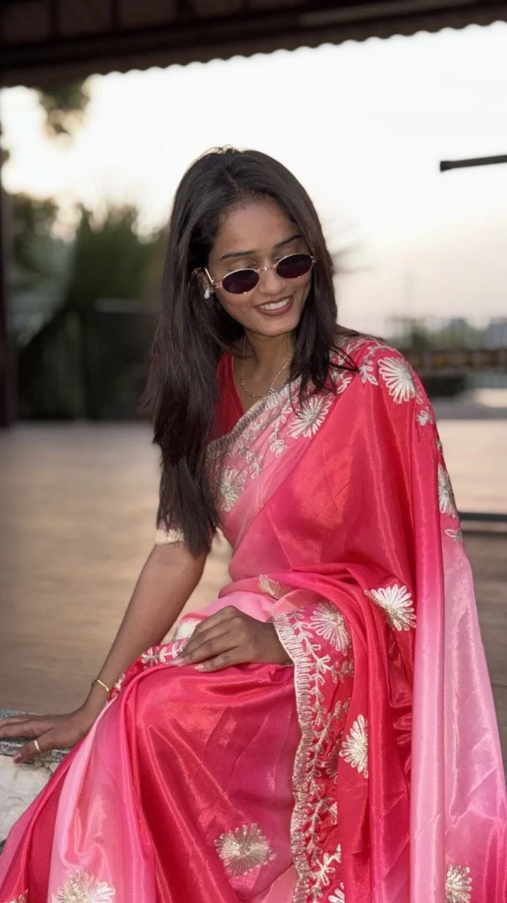 Md S Mahi 414 Chinon Silk Digital Printed Saree Collection 7