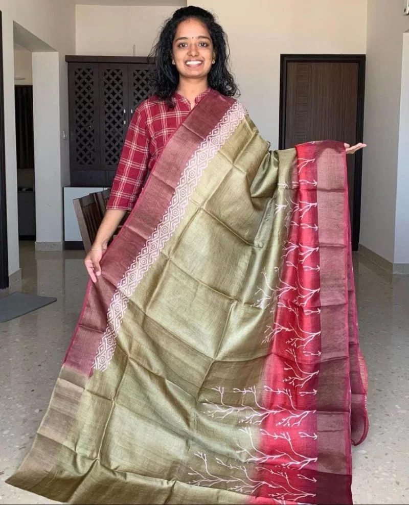 Meraki Vol 29 Tusser Silk Zari Border Saree Collection