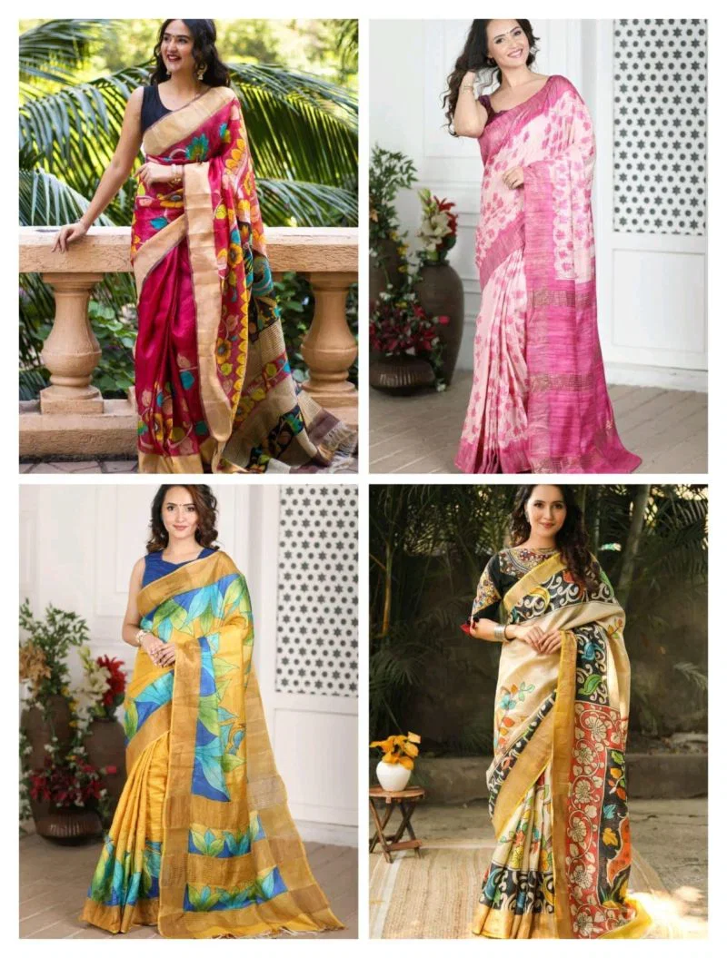 Meraki Vol 30 Tusser Silk Kalamkari Design Saree Collection 6