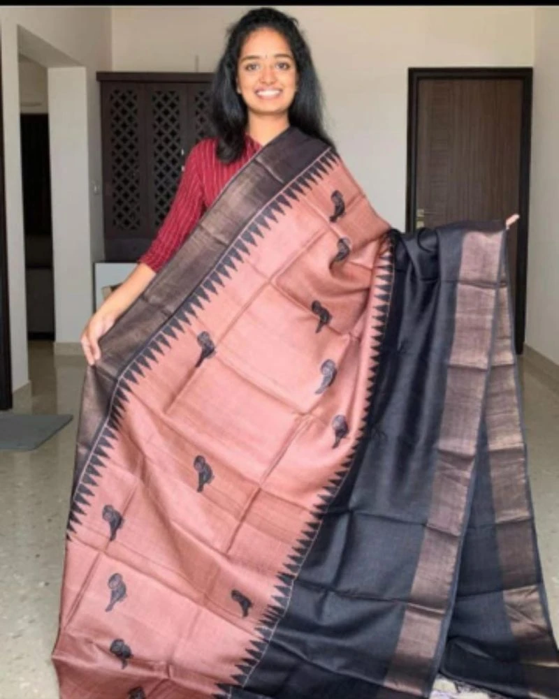 Meraki Vol 31 Handloom Tusser Silk Festival Saree 2