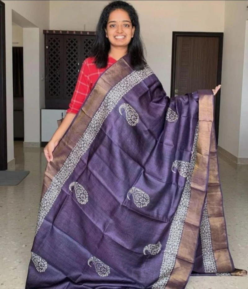 Meraki Vol 31 Handloom Tusser Silk Festival Saree 5