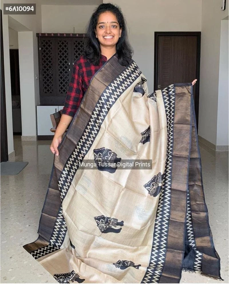 Meraki Vol 31 Handloom Tusser Silk Festival Saree 7