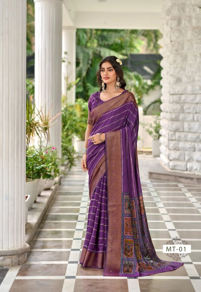 Mothra Thread Viscose Zari Border Printed Saree Collection 11