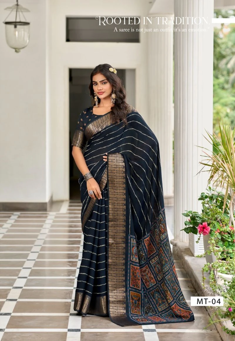 Mothra Thread Viscose Zari Border Printed Saree Collection 5