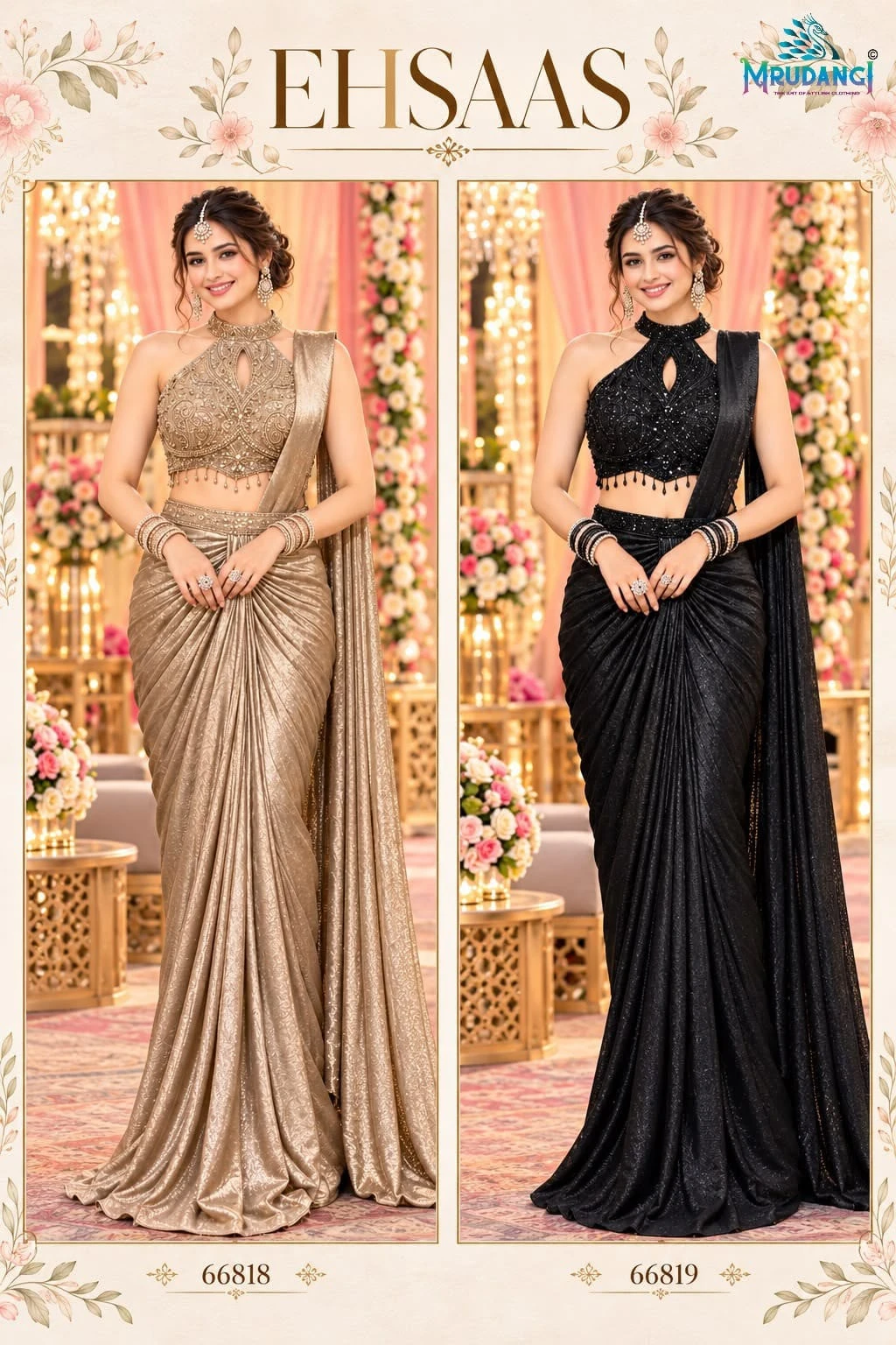 Mrudangi Ehsaas Real Premium Satin Crush Ready To Wear Saree With Heavy Work Blouse 6
