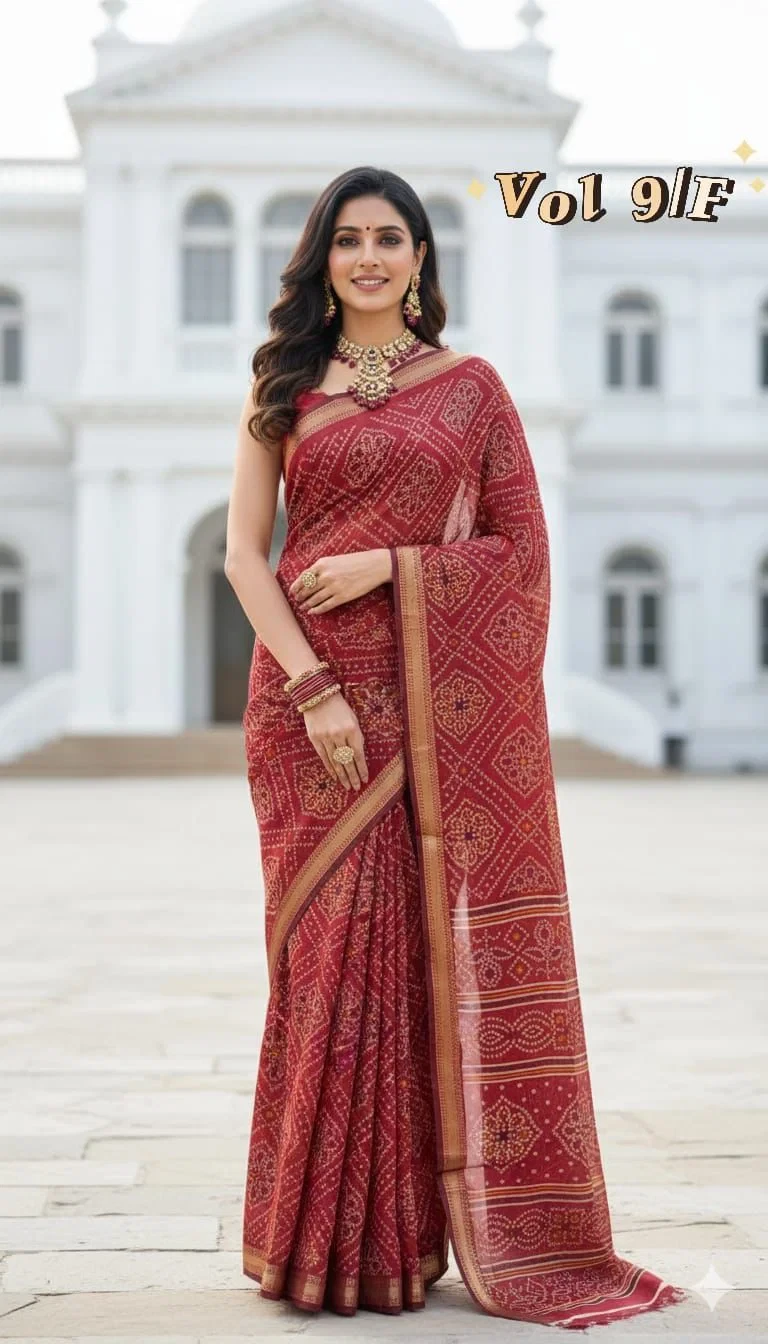 Myra Vol 18 Cotton Silk Bandhani Printed Saree Collection 1