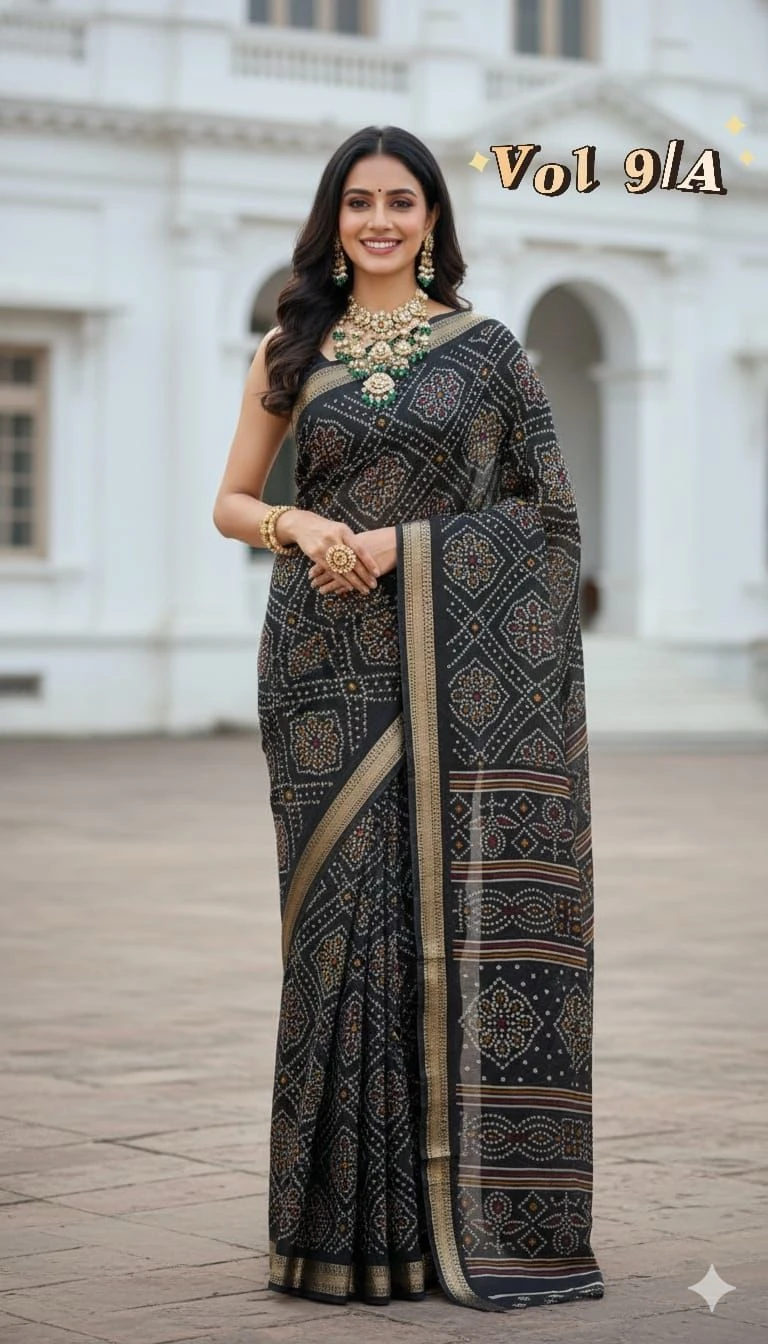 Myra Vol 18 Cotton Silk Bandhani Printed Saree Collection 2