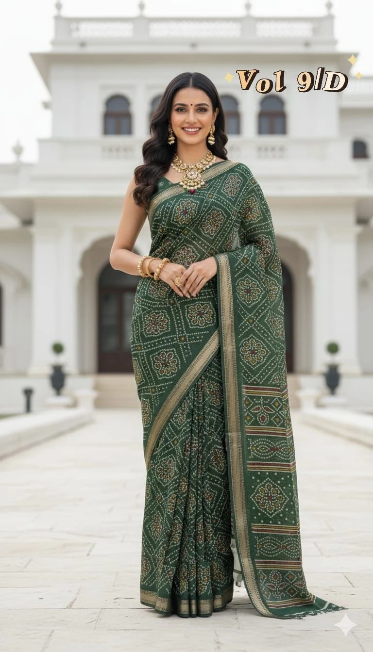 Myra Vol 18 Cotton Silk Bandhani Printed Saree Collection 3