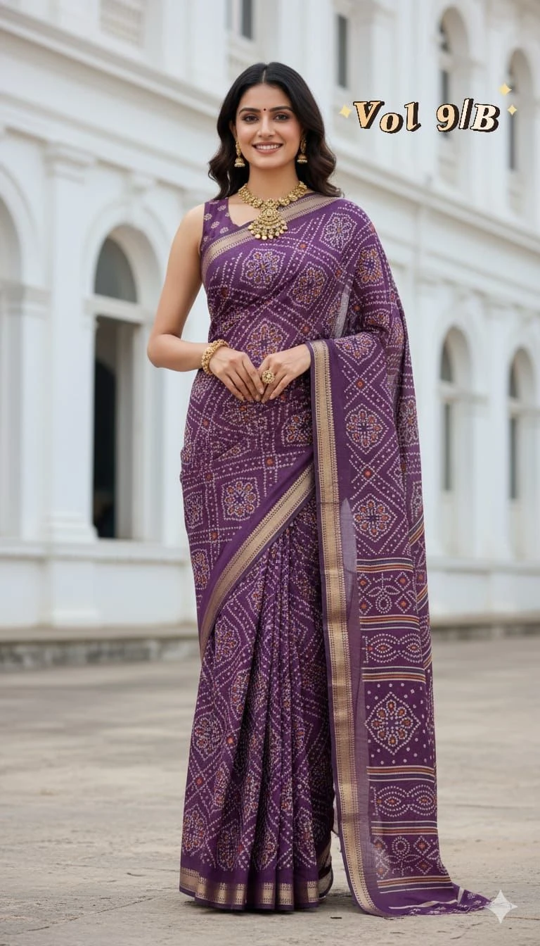 Myra Vol 18 Cotton Silk Bandhani Printed Saree Collection 5
