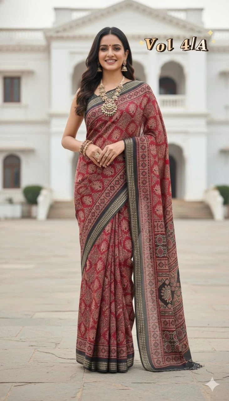 Myra Vol 19 Cotton Silk Digital Printed Zari Weaving Saree 5