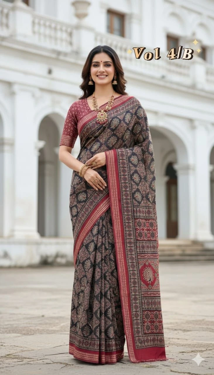 Myra Vol 19 Cotton Silk Digital Printed Zari Weaving Saree 6