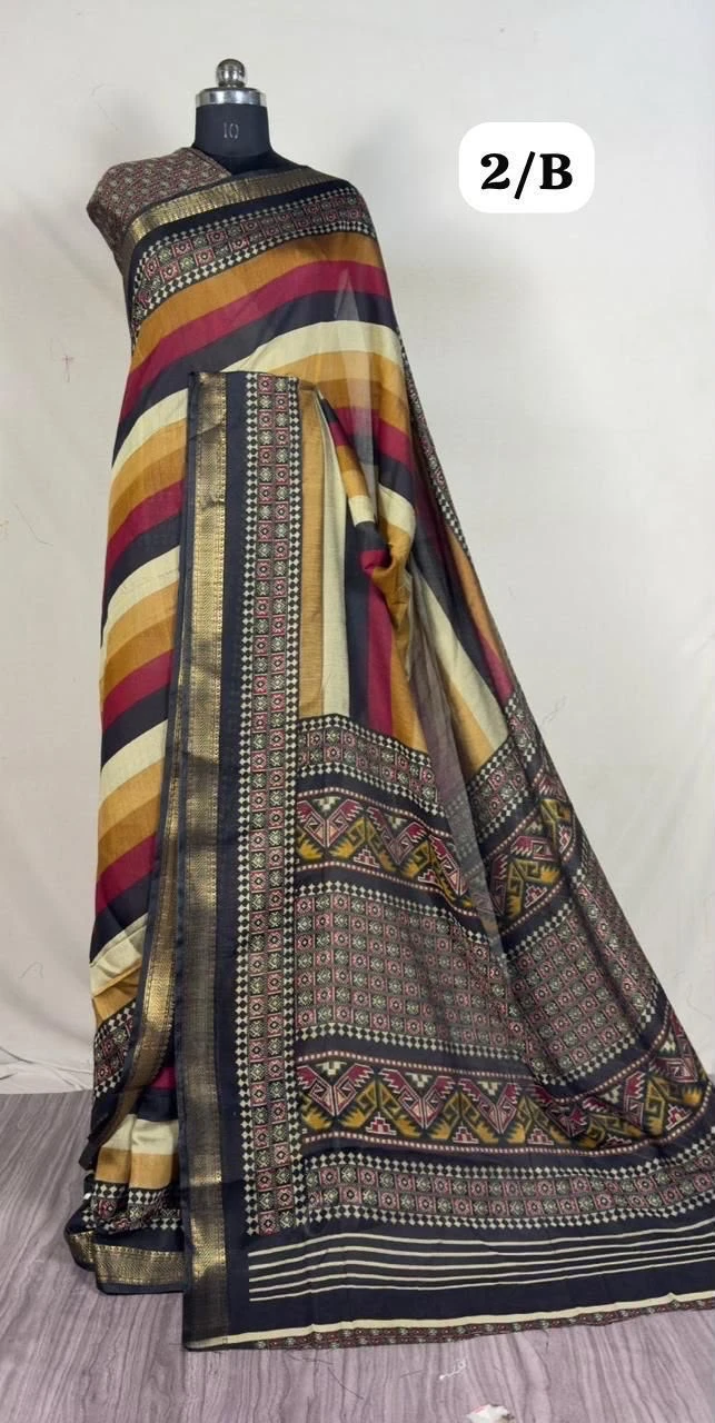 Myra Vol 19 Cotton Silk Digital Printed Zari Weaving Saree 7
