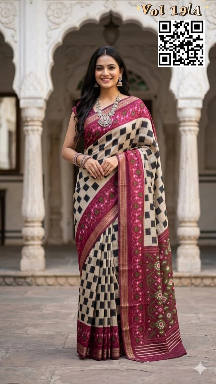 Myra Vol 19 Cotton Silk Digital Printed Zari Weaving Saree 9