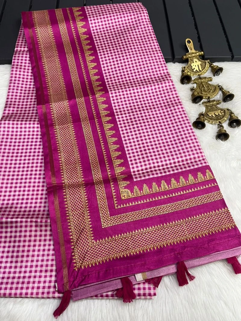 Myra Vol 28 Tusser Silk Printed Fancy Saree Collection 6