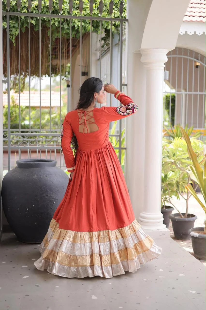 Navratri Gown Collection Rayon Gown With Kutchi Gamthi Work 7