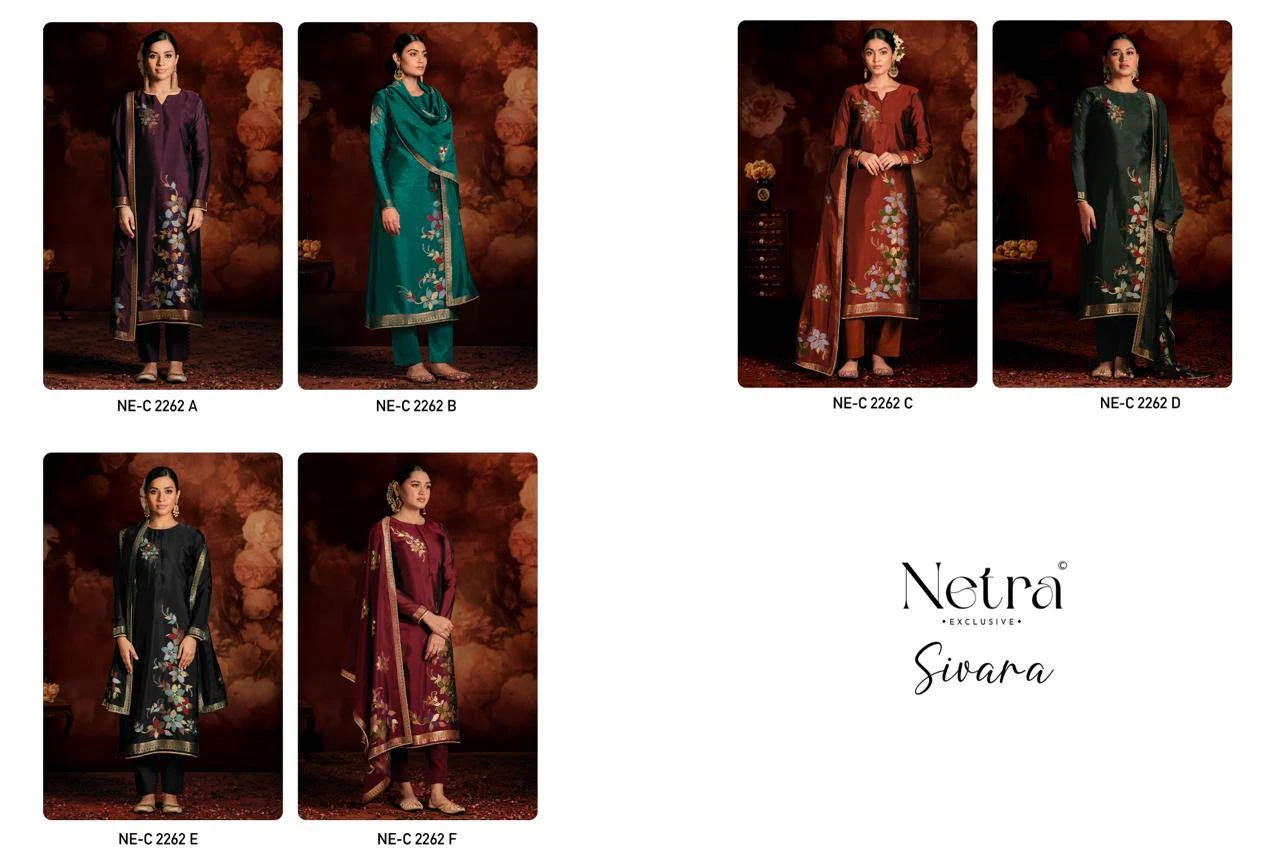 Netra Exclusive Sivara Pure Viscose Woven Silk Jacquard & Bemberg Muslin Salwar Suit 3