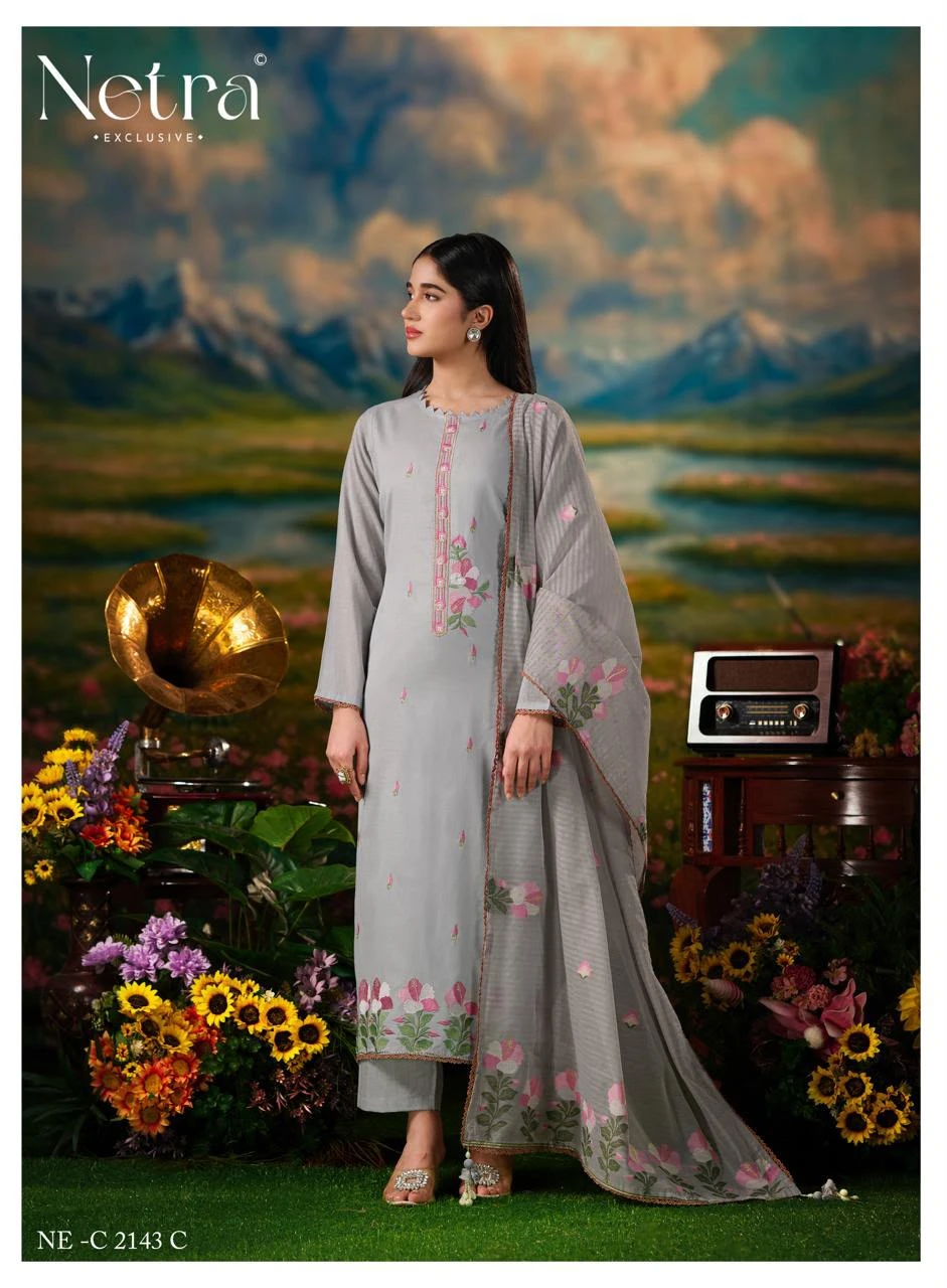Netra Exclusive Zanya Banarasi Mul Chanderi Suit 10
