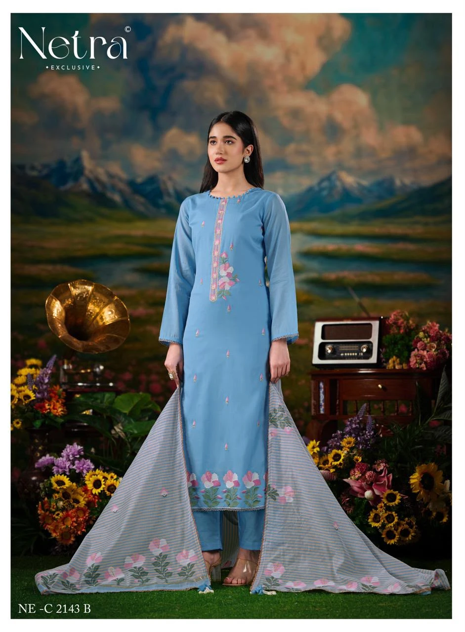 Netra Exclusive Zanya Banarasi Mul Chanderi Suit 11