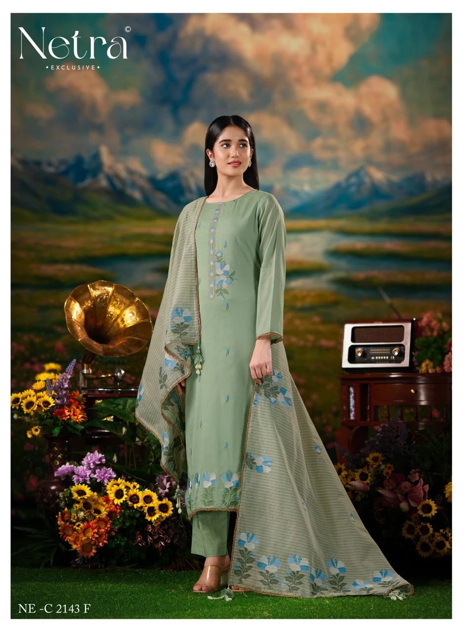 Netra Exclusive Zanya Banarasi Mul Chanderi Suit 7