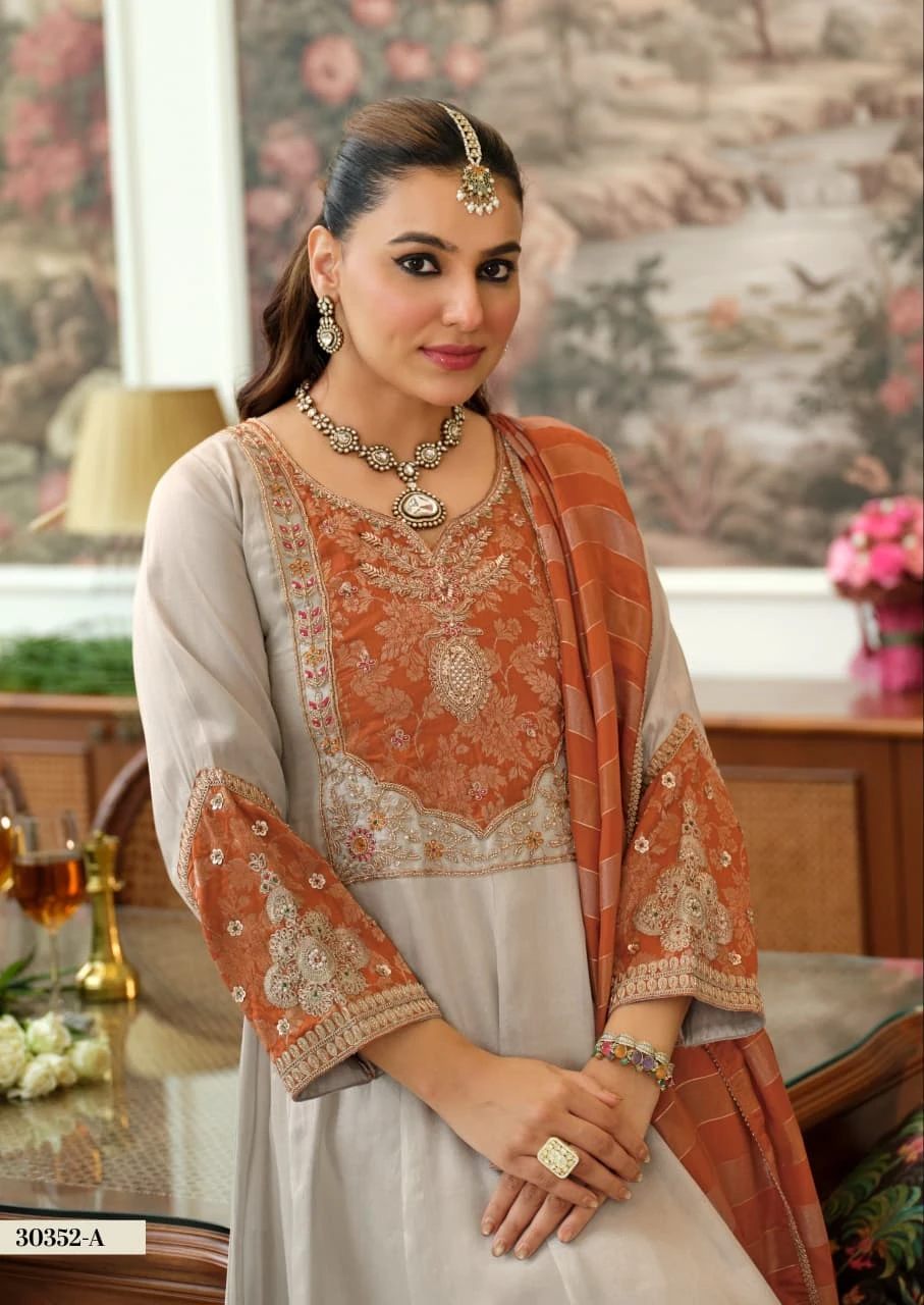 New Launch Pure Viscose Kanjivaram Embroidery Suit 4