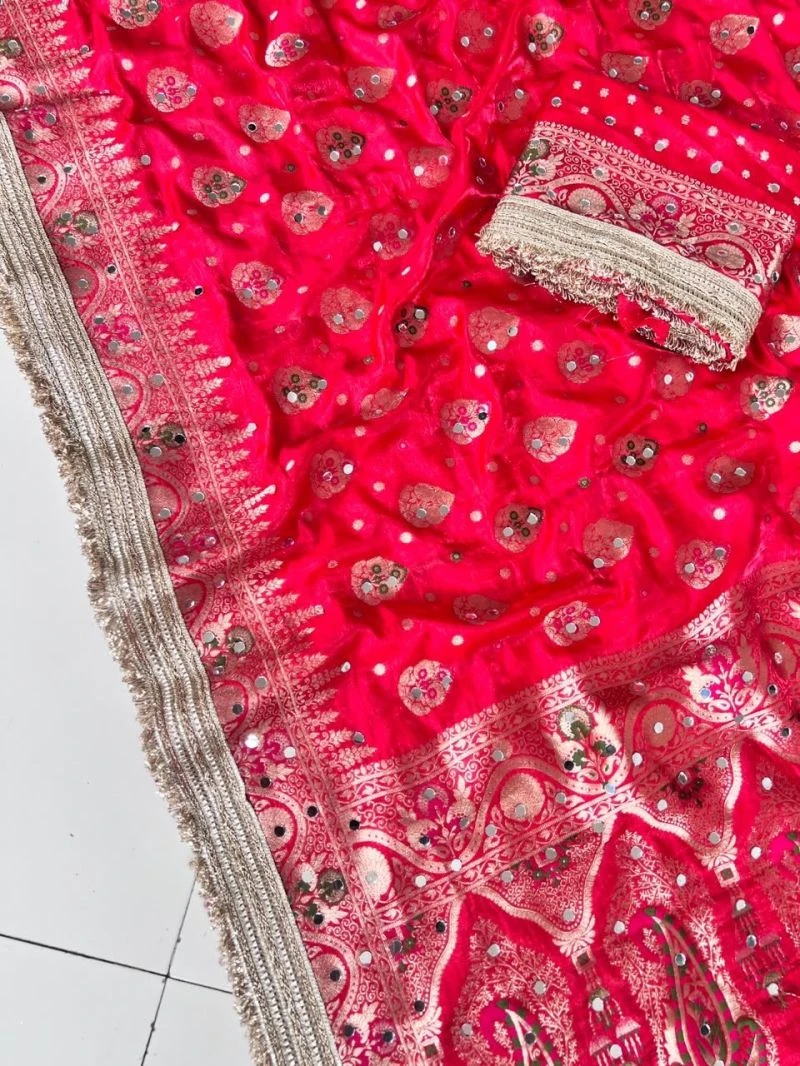 Nnc Silk Soft Space Silk Real Mirror Worked Saree Collection 2