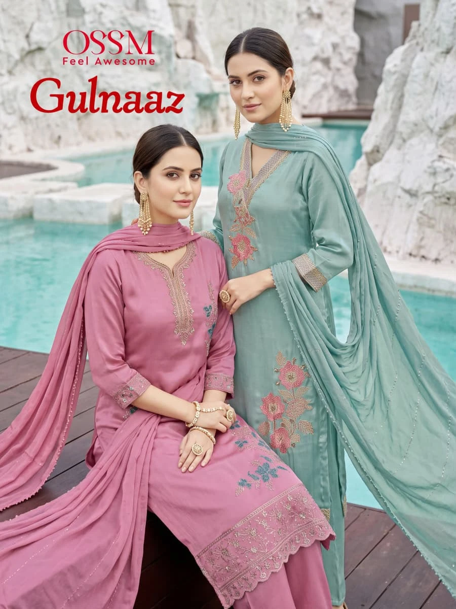 OSSM Gulnaaz Viscose Roman Silk Salwar Suits 1