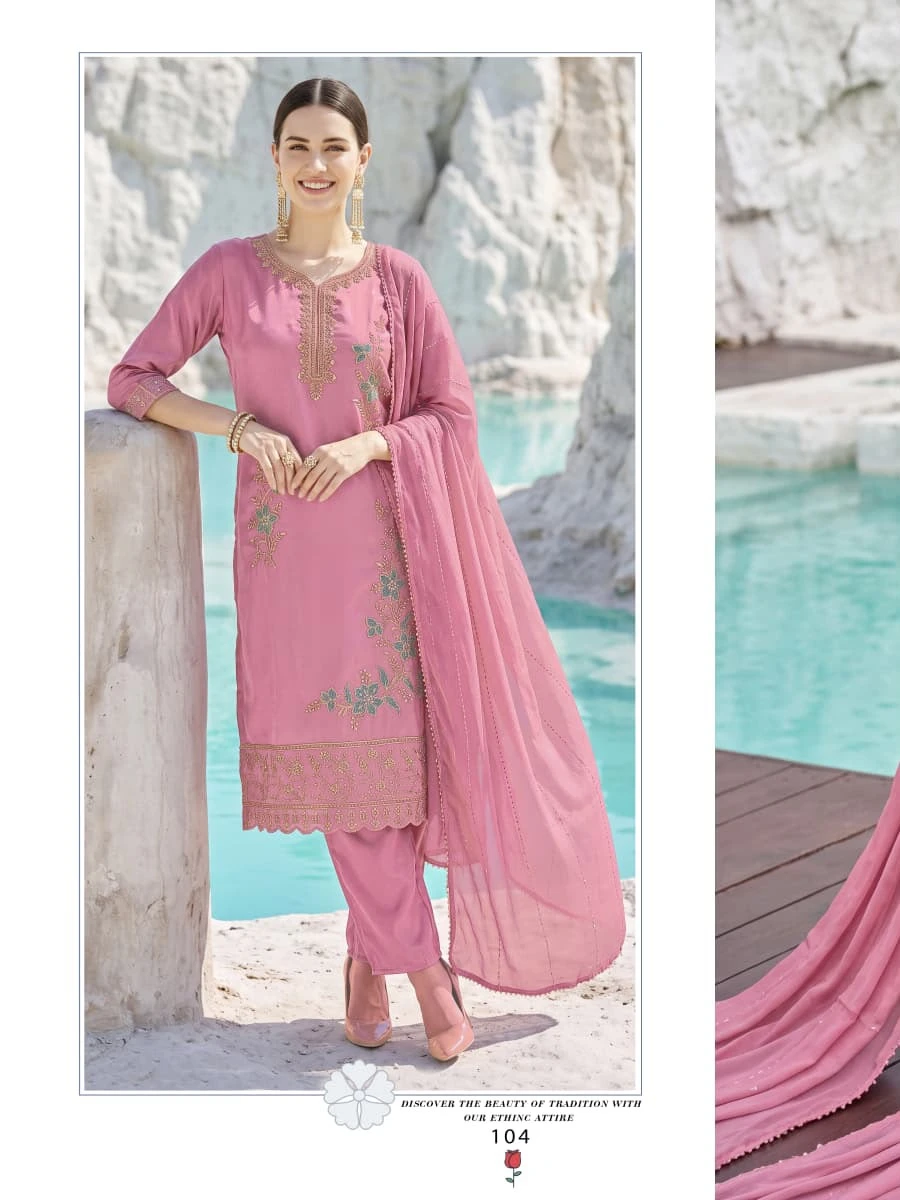 OSSM Gulnaaz Viscose Roman Silk Salwar Suits 4