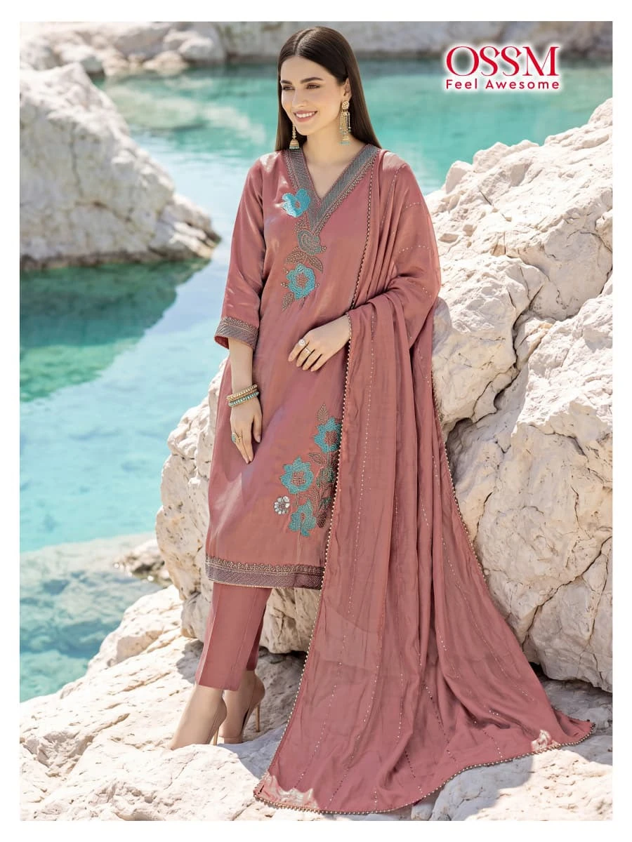 OSSM Gulnaaz Viscose Roman Silk Salwar Suits 5