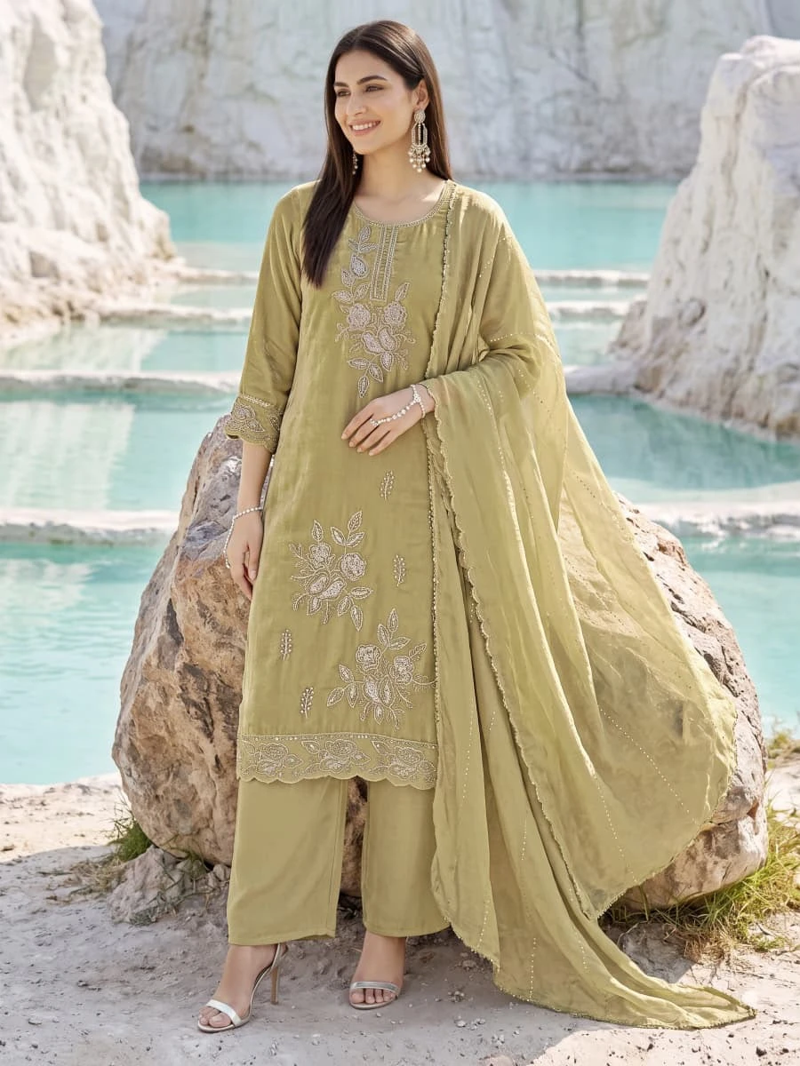 OSSM Gulnaaz Viscose Roman Silk Salwar Suits 6