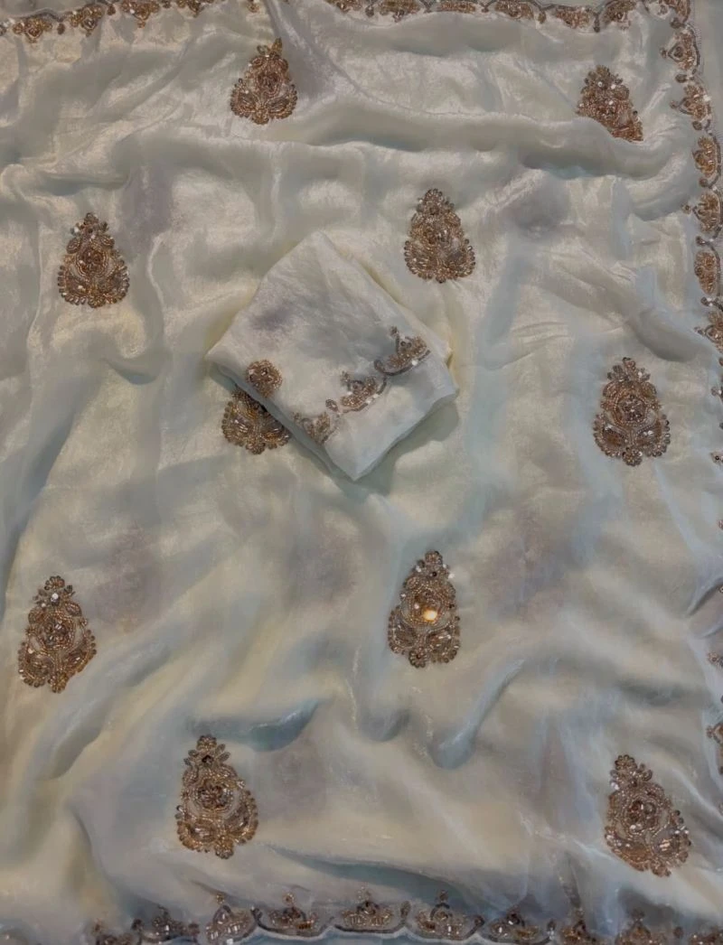Paisley Vastra Soft Fendi Silk Sequins Saree Collection