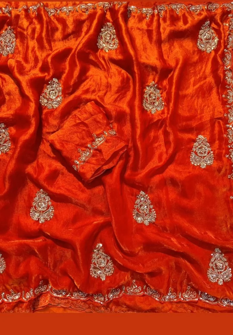 Paisley Vastra Soft Fendi Silk Sequins Saree Collection 3