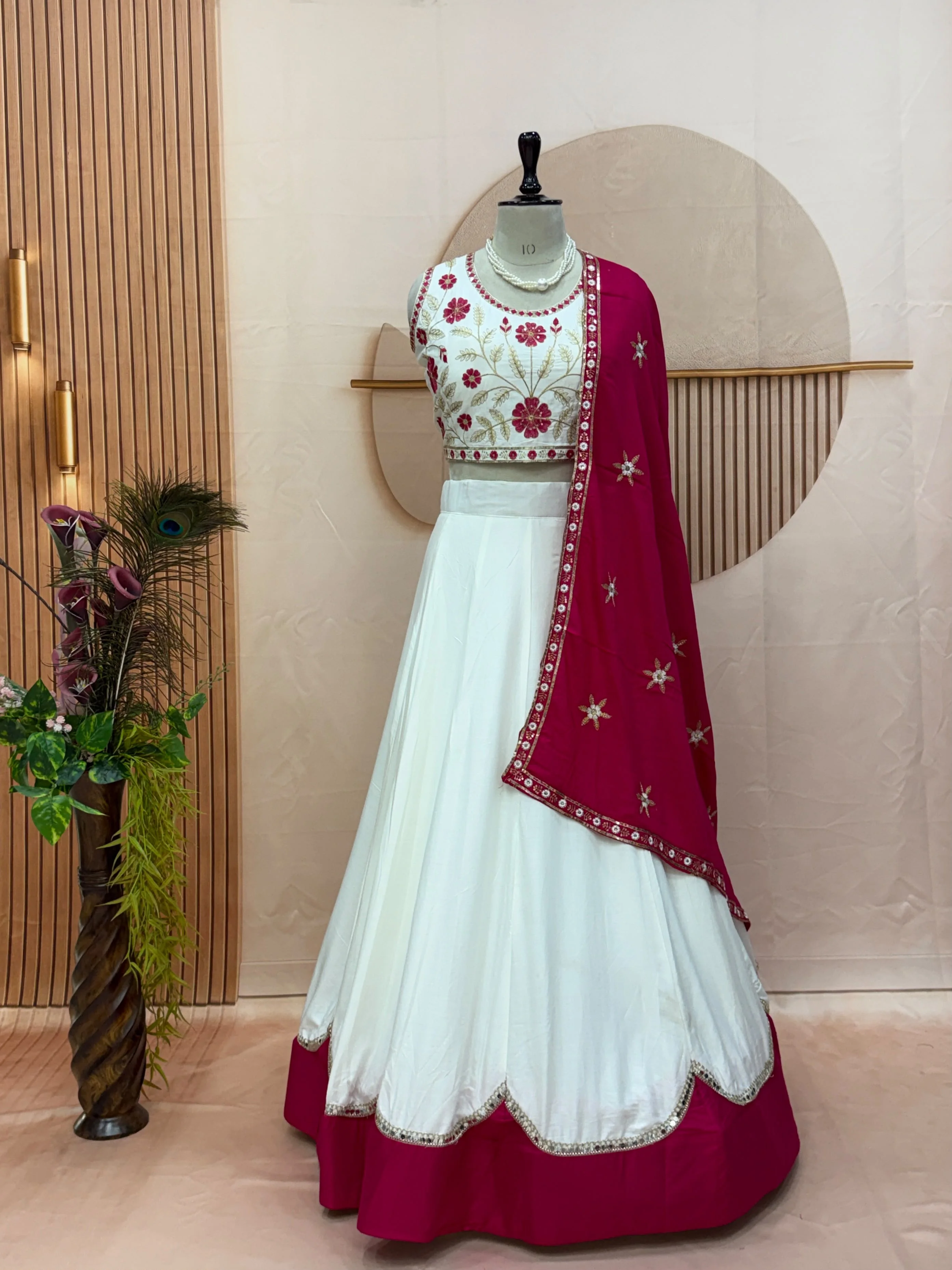 Pure Cotton Lehenga Choli With Fancy Sequin Lace And Embroidery Work 3