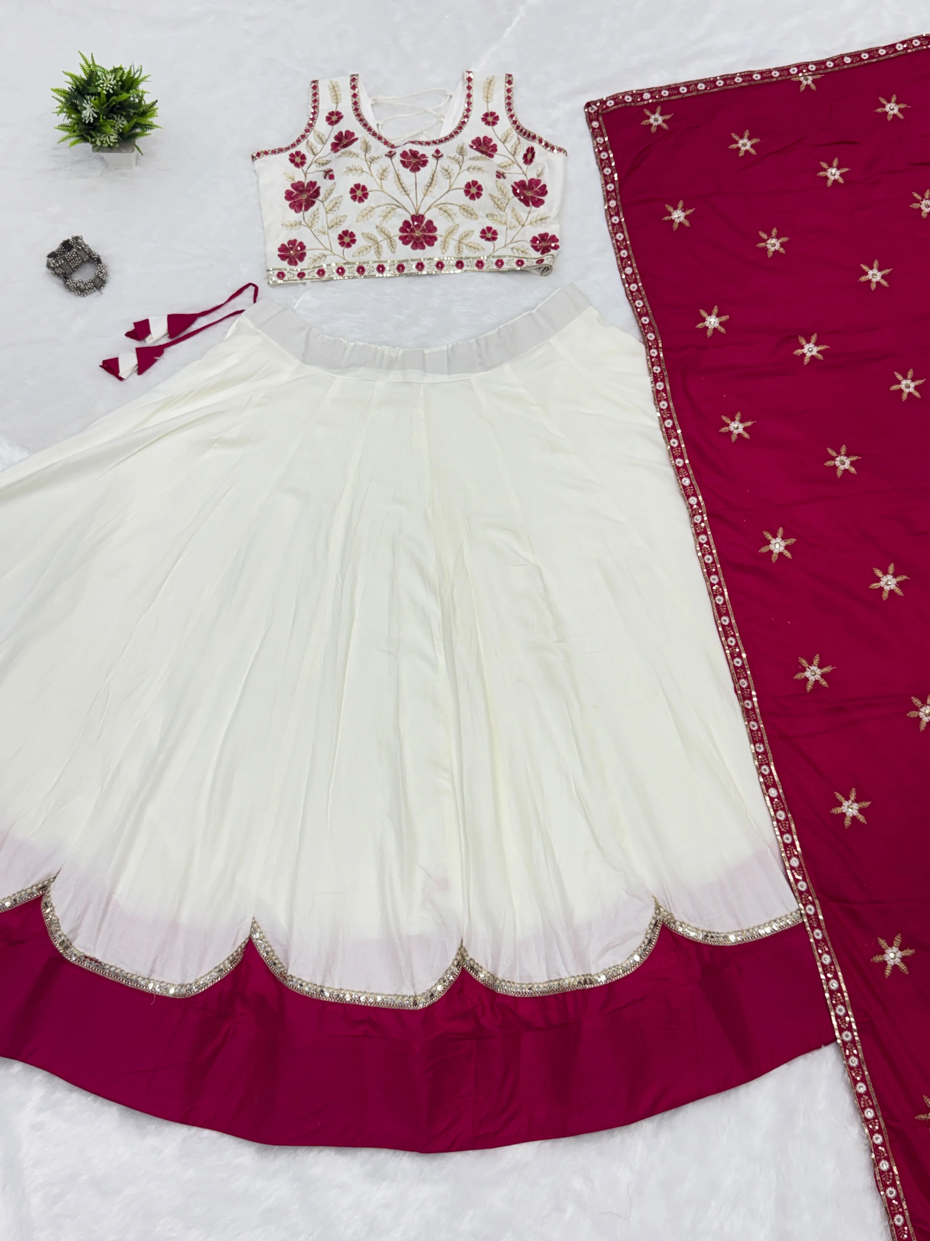 Pure Cotton Lehenga Choli With Fancy Sequin Lace And Embroidery Work 4