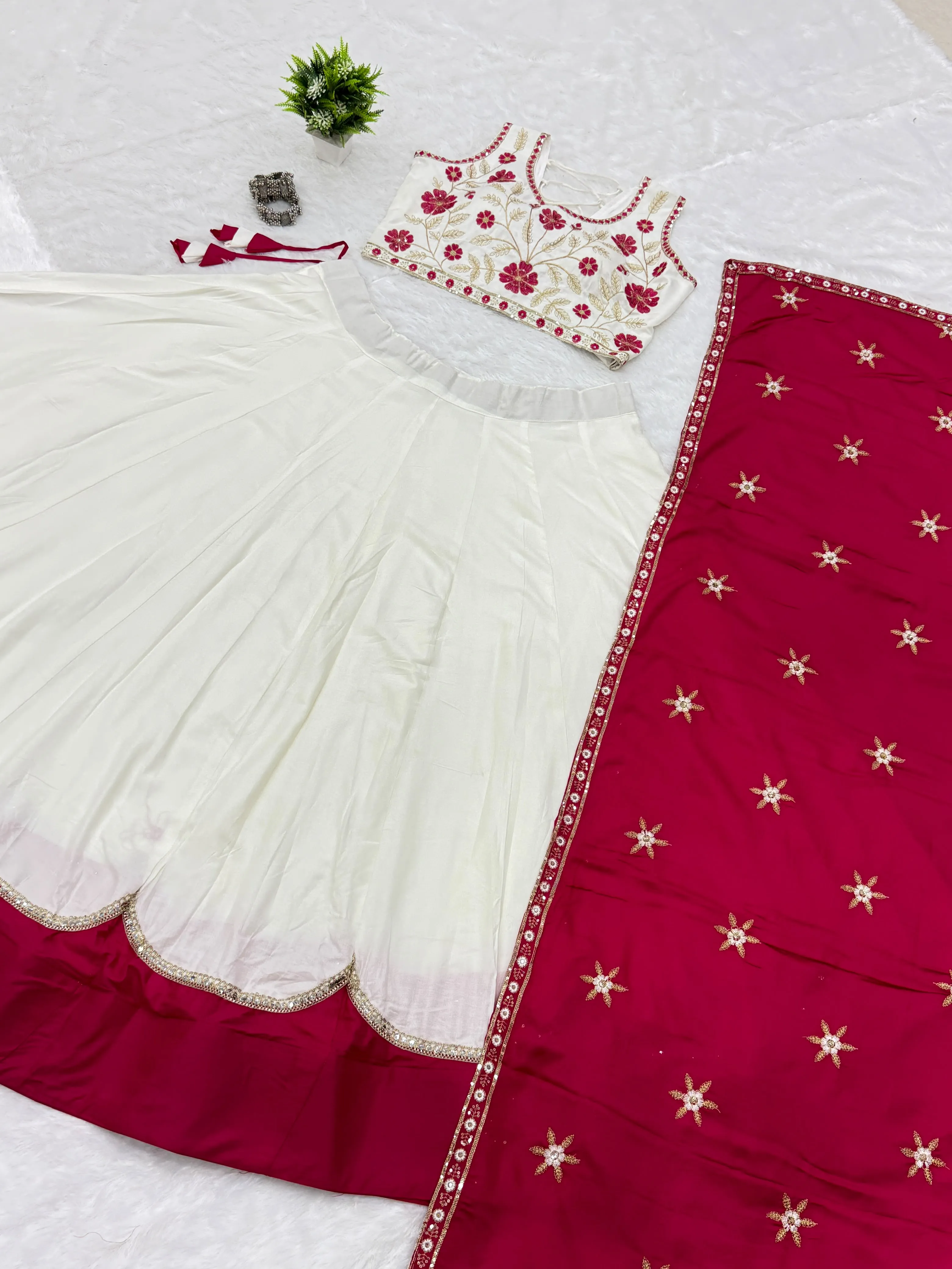 Pure Cotton Lehenga Choli With Fancy Sequin Lace And Embroidery Work 5