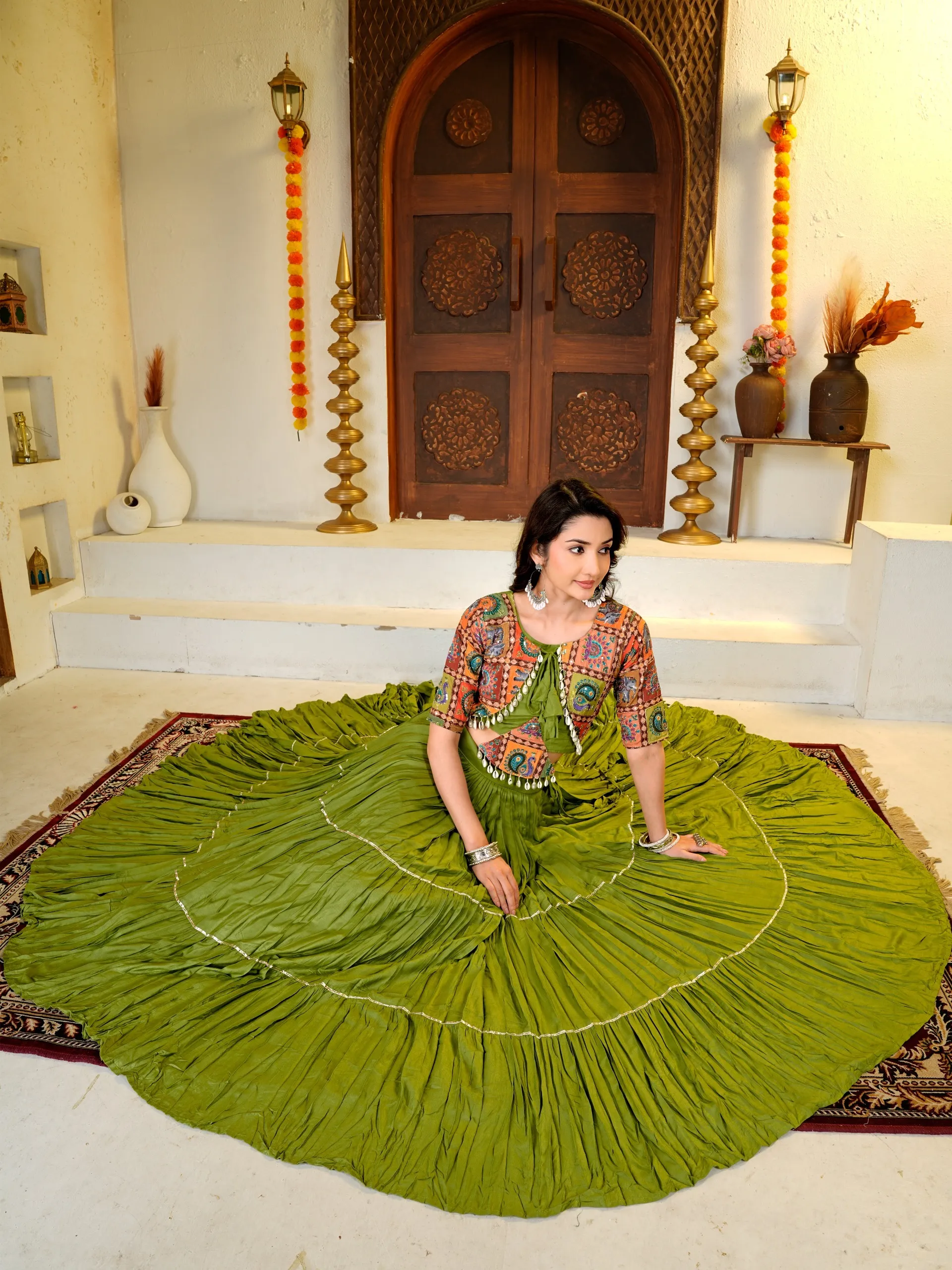 Pure Cotton Lehenga Choli With Ribbon Lace And Kodi Hand Work 3