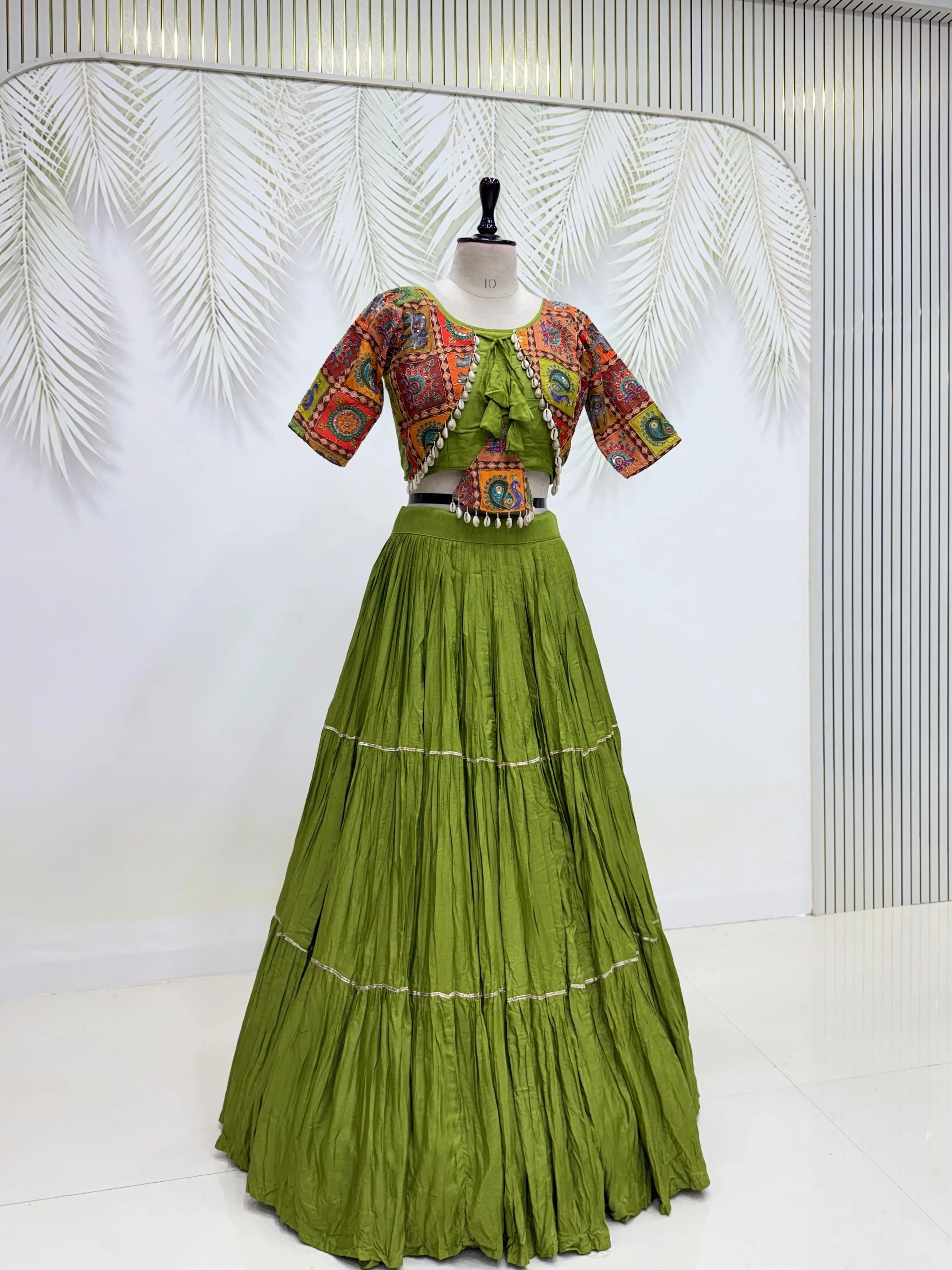 Pure Cotton Lehenga Choli With Ribbon Lace And Kodi Hand Work 5