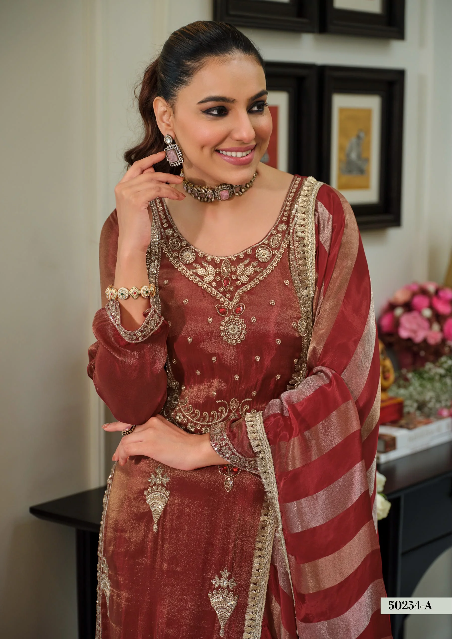 Pure Viscose Simar Embroidery Suit