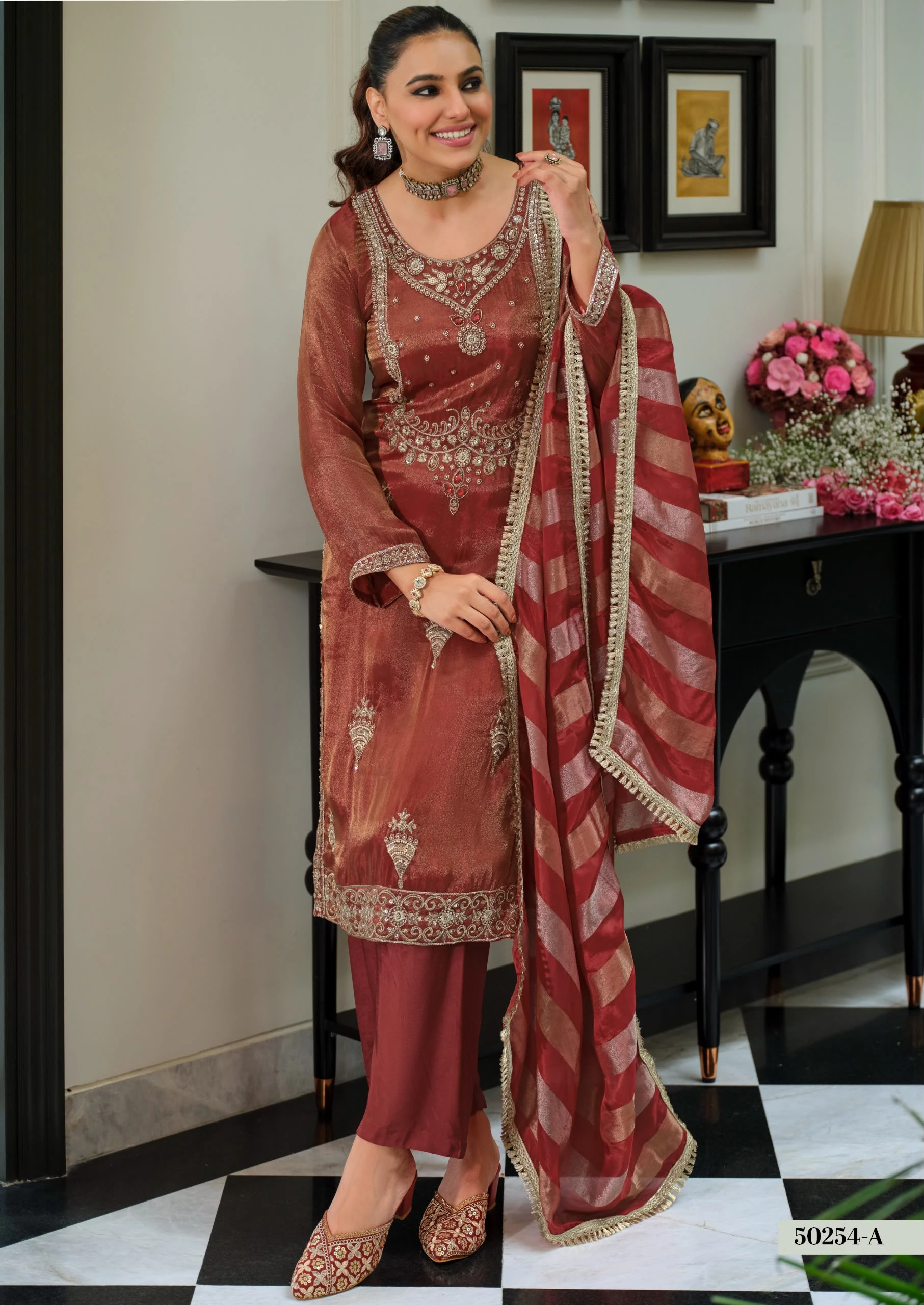 Pure Viscose Simar Embroidery Suit 2